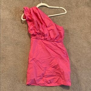 Pink One-Shoulder Dress